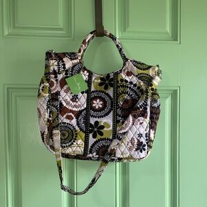 NWT Vera Bradley Two Way Tote in Cocoa Moss